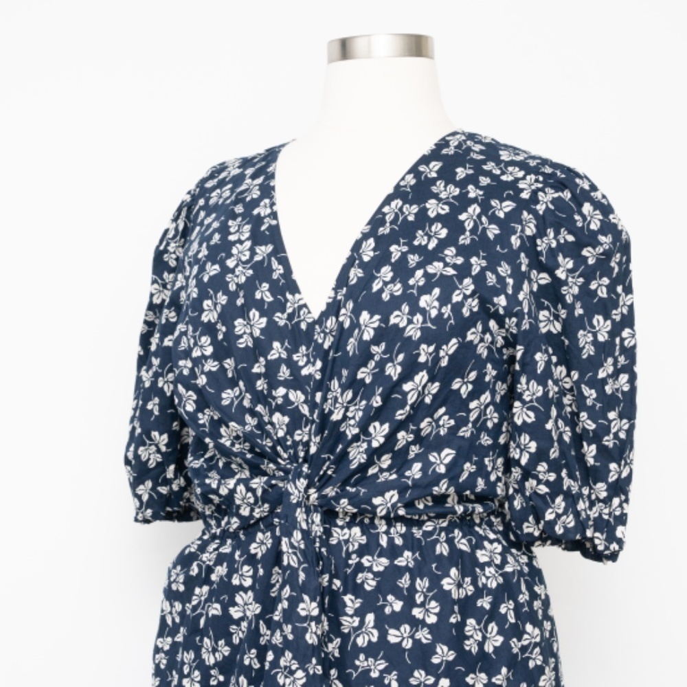 Lauren Ralph Lauren. 80s Puff Sleeve Floral Cotton Voile Dress. - Picture 10 of 13